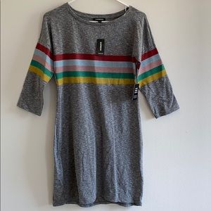 Express Rainbow Stripe Shift Dress
